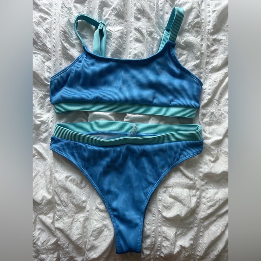 Blue and Teal Bikini Set